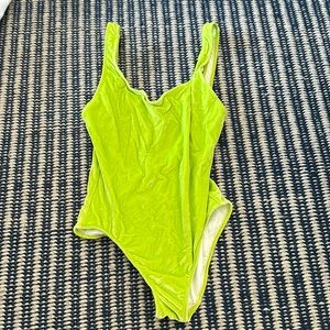 Solid & striped velvet bathing suit sz S